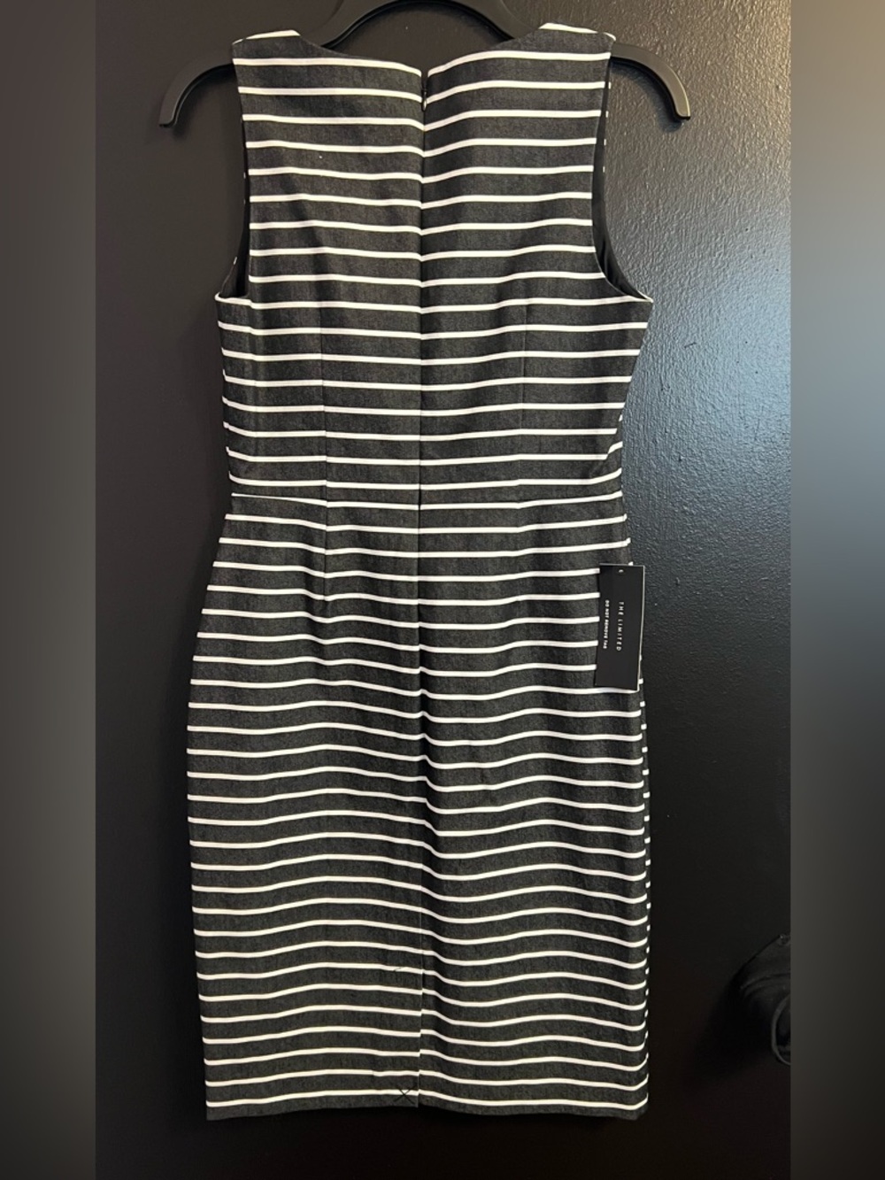 The Limited Black and White Striped Midi Sheath Dress - Picture 2 of 4